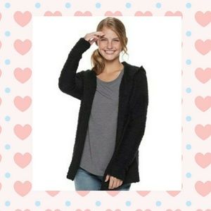 Mudd Boucle Hooded Cardigan NWT